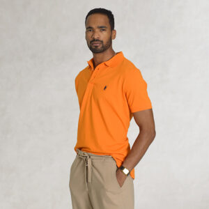 Men's slim fit cotton polo orange Masaiman Ivory Coast